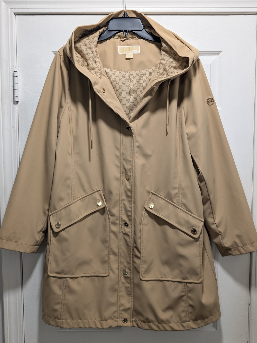 Michael Kors Tan Hooded Trench Coat NWOT